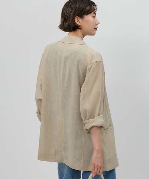 y*n様 クラネ シアーテーラードジャケットシャツ ミント シルク混 CLANE（クラネ）の「CLANE/クラネ/SHEER TAILORED SHIRT