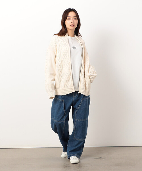 「Purple&Yellow」 ジップアップブルゾン SMALL ブルー メンズ_画像4