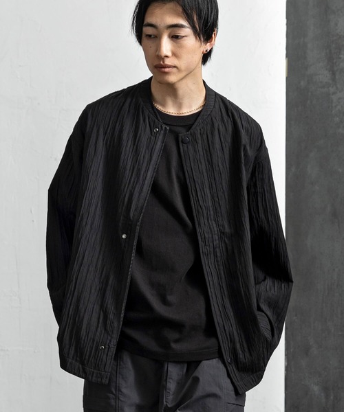 CLOSET シャツ クリンクル加工シャツブルゾン メンズ : ZOZOTOWN Yahoo