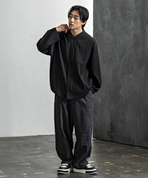 CLOSET シャツ クリンクル加工シャツブルゾン メンズ : ZOZOTOWN Yahoo