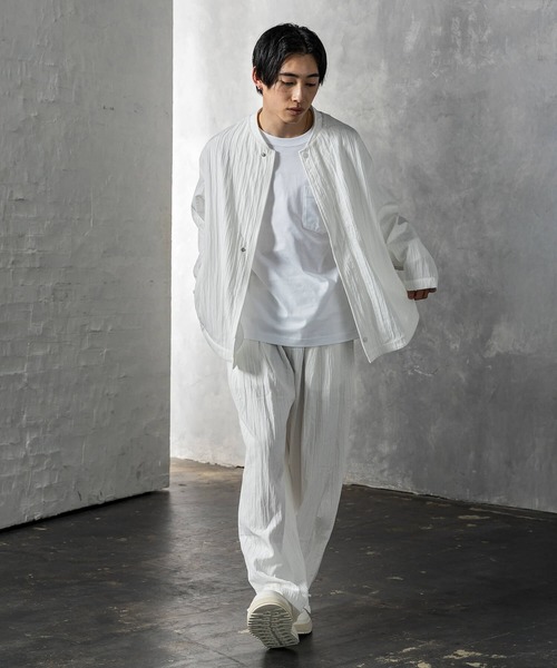 CLOSET シャツ クリンクル加工シャツブルゾン メンズ : ZOZOTOWN Yahoo