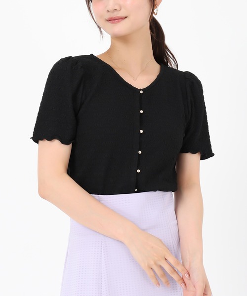 tシャツ 2025春夏新作 ぽこぽこカットトップス レディース