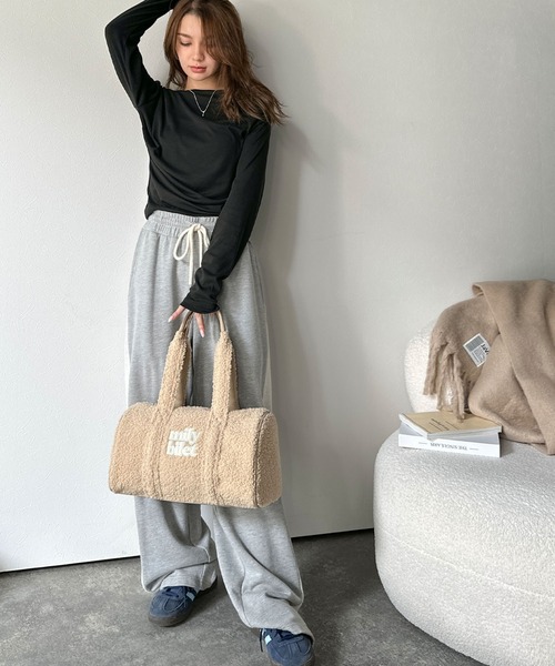 tシャツ 「mily bilet」アシメデザインで美しく。シェルボタン使いドレープカットソー（長袖） レディース | mily bilet | 17