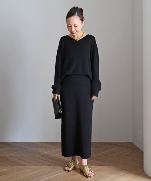 「Deuxieme Classe」 Vネックニット - ブラック レディース Deuxieme Classe 「Deuxieme Classe」 Vネックニット FREE