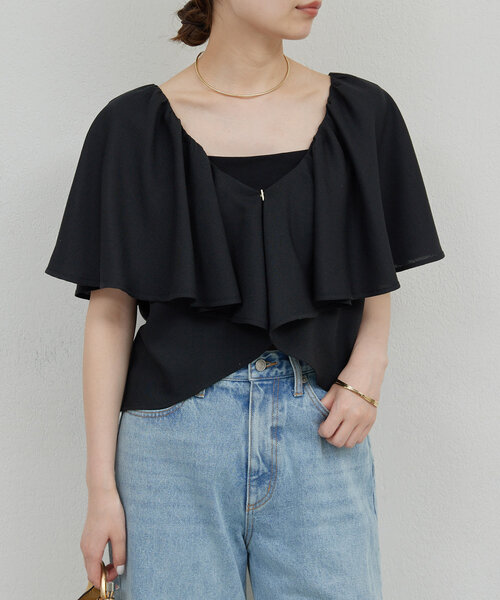ブラウス シャツ 2WAYラッフルブラウス レディース