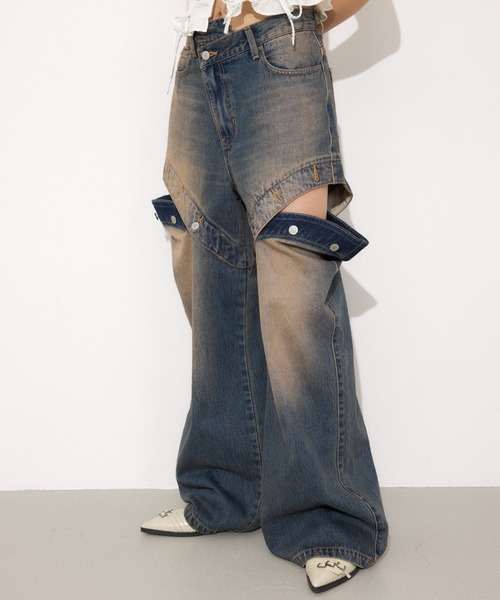 SLY ジーンズ デニム デニムパンツ J/W SIDE OPEN STRAIGHT PT