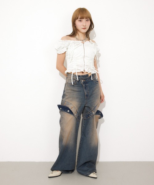 sly ストレートデニム SLY ジーンズ デニム デニムパンツ 「セットアップ可」CUT OFF