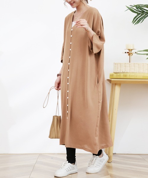 ワンピース Vネックフロントボタンロングワンピース : ZOZOTOWN Yahoo