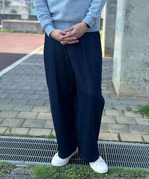 パンツ メンズ ハイウエスト リベット ストレート 2色 org.jpg