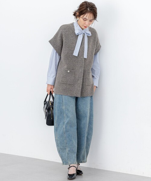 組曲（KUMIKYOKU） ベスト ジレ プレーティングニットアウタージレ