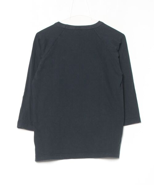 「Champion」 ワンポイント7分袖Tシャツ S ブラック メンズ