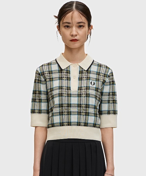 FRED PERRY ポロシャツ チェック レディース FRED PERRY ポロシャツ ポロ Tartan Knitted Polo Shirt