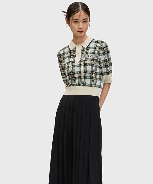 FRED PERRY ポロシャツ ポロ Tartan Knitted Polo Shirt
