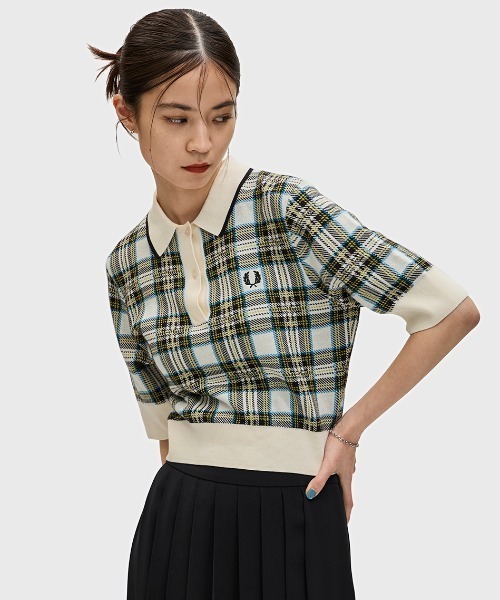 FRED PERRY ポロシャツ ポロ Tartan Knitted Polo Shirt