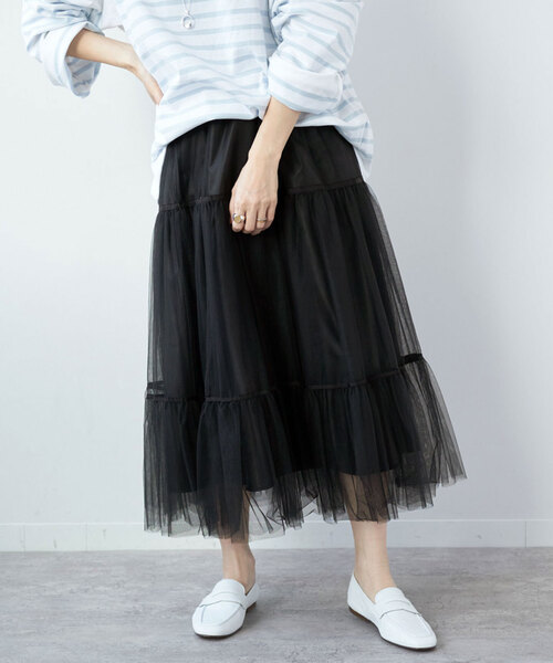 イエナ　フォルムフレアスカート　BLACK　36 IENA（イエナ）の「フォルムフレアスカート◇（スカート）」 - WEAR
