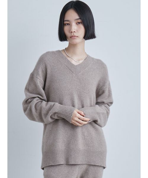 【美品】MIESROHE ミースロエ　羊毛カシミアスキッパーニット MIESROHE（ミースロエ） ニット セーター ソフトシャギーオーバー