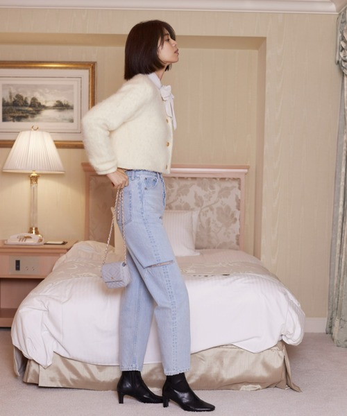 SNIDEL 薄い黄色 ノーカラージャケット SNIDEL（スナイデル） ノーカラージャケット FREE イエロー レディース