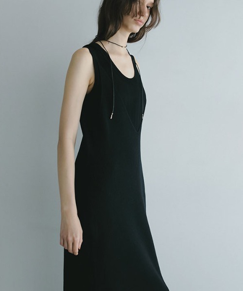 定価以下！ETRE TOKYO 新作 ホールガーメントニットキャミワンピース ホールガーメントニットキャミワンピース(F BLACK): ワンピース