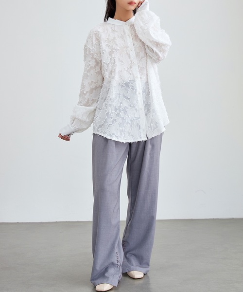 Lace Ladies（レースレディース） ブラウス シャツ 2way パールボタン