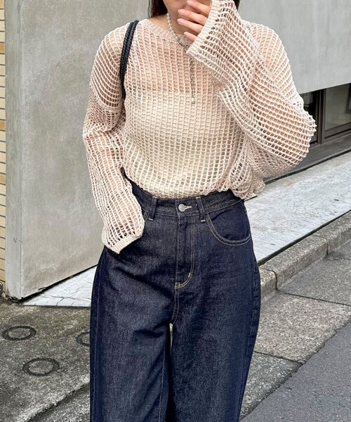 「fredy emue」 長袖ニット 38 アイボリー レディース_画像8