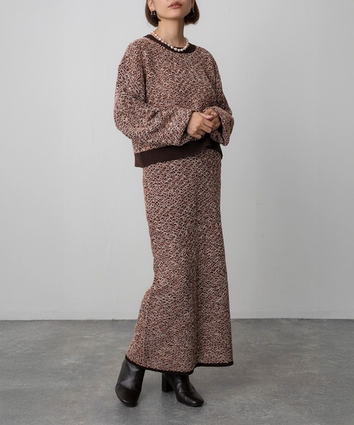 Floran セットアップ ミックスニット セットアップ レディース