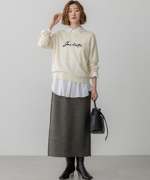 ニット セーター 「洗える」インターシャ ロゴ レディース : ZOZOTOWN