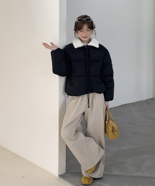 ダウンジャケット フロントポケット付き ハイネックコンパクトダウンジャケット[fo1991] | レディース