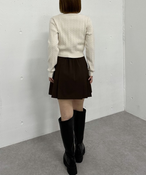 archives（アルシーヴ） ニット セーター ロゴ刺繍ケーブルニットプル