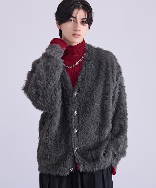 Ellno Loset（エルノロゼット） カーディガン シルバーボタンラメ