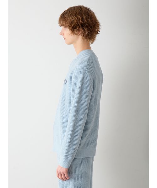 gelato pique ライトブルー ニット gelato pique（ジェラートピケ） パジャマ 「HOMME」ワッフルニット