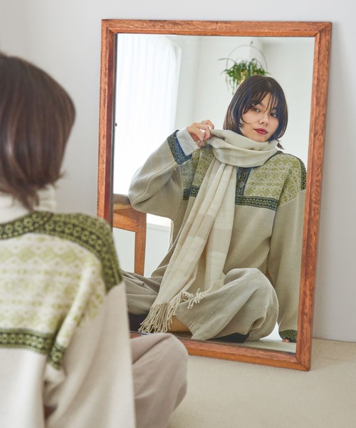 niko and…（ニコアンド） ニット セーター トライバルジャガードニット