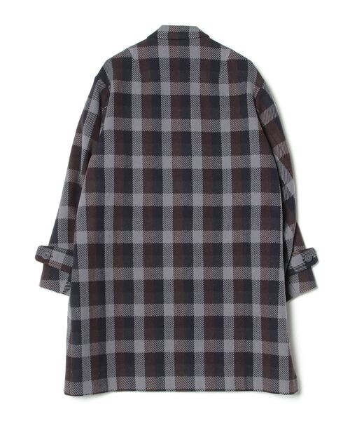 kolor（カラー） チェック柄チェスターコート 1 ネイビー メンズ