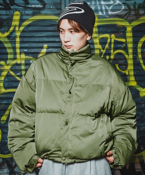 XLARGE 短丈 ダウンジャケット ドローコード ショート丈 ブラック L 黒