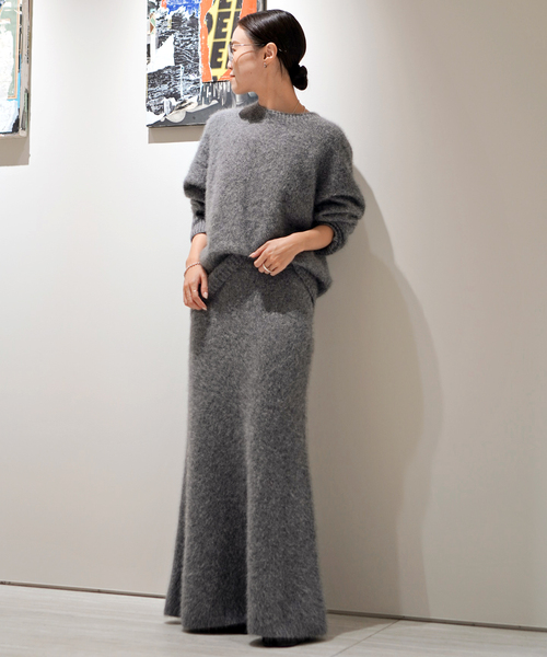 AP STUDIO ニット セーター フォックスブレンドラメクルーネックプル