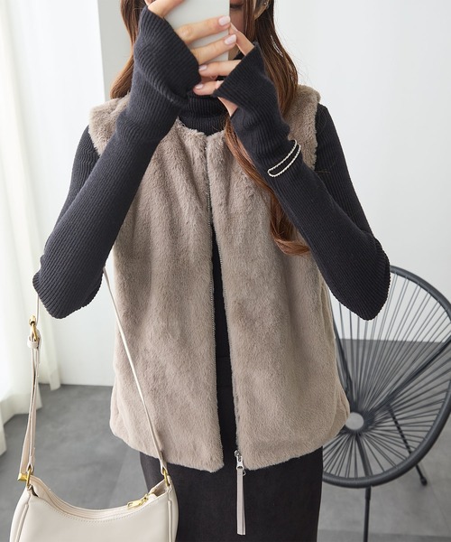 ベスト ジレ ジッパーファーベスト レディース : ZOZOTOWN Yahoo!店
