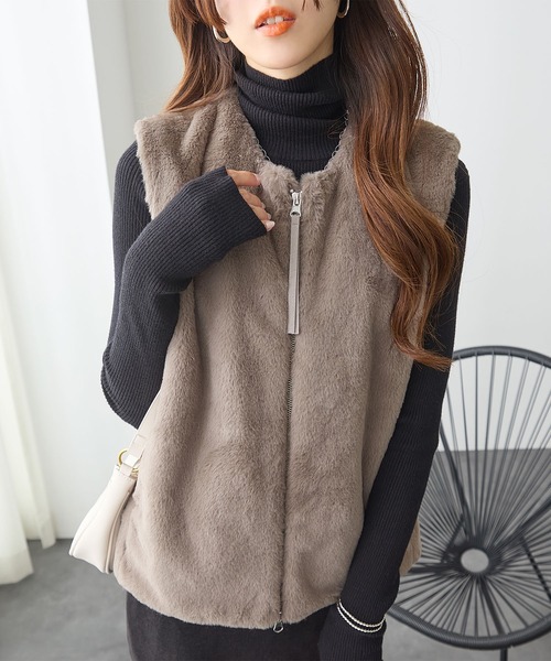 ベスト ジレ ジッパーファーベスト レディース : ZOZOTOWN Yahoo!店
