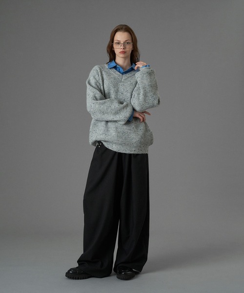ONCILY（オンシェリー） セーター ニット WOOL BLEND COLOR NEP V-NECK