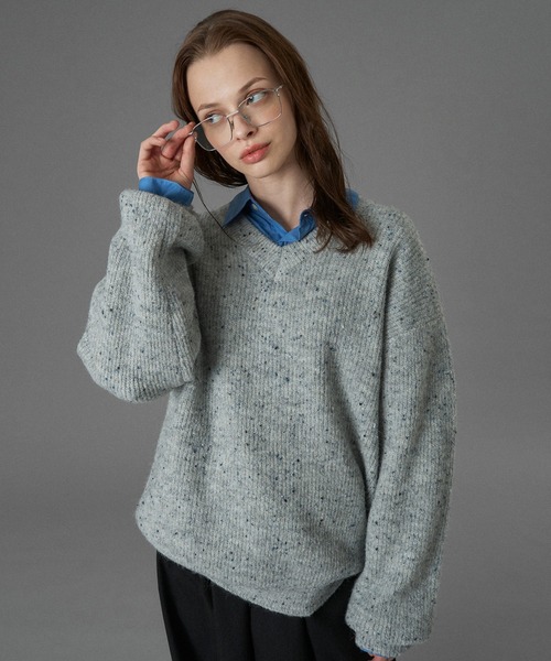 ニット+セーター ELCHELE/NEP KNIT OVER SHIRT ELCHELE（エルチェレ） ニット セーター NEP KNIT OVER SHIRT