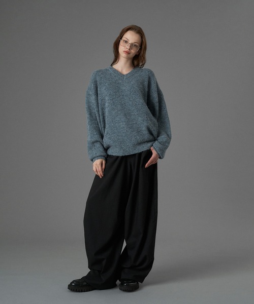 ONCILY（オンシェリー） セーター ニット WOOL BLEND COLOR NEP V-NECK