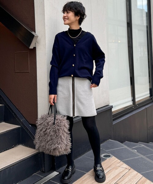 「NOLLEY'S」 ニットカーディガン「Rie millerコラボ」 38 ネイビー レディース_画像3