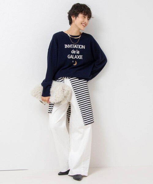 「NOLLEY'S」 ニットカーディガン「Rie millerコラボ」 38 ネイビー レディース_画像6