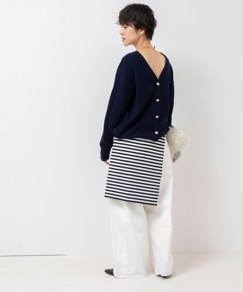 「NOLLEY'S」 ニットカーディガン「Rie millerコラボ」 38 ネイビー レディース_画像7