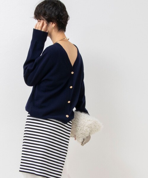 「NOLLEY'S」 ニットカーディガン「Rie millerコラボ」 38 ネイビー レディース_画像8