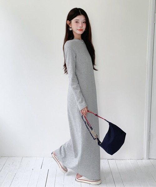 by LEGNA」 長袖ワンピース - チャコール レディース : ZOZOTOWN Yahoo