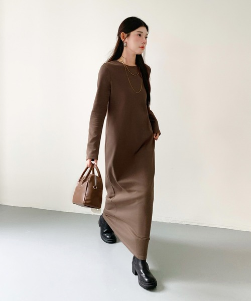 23区ダークブラウン 長袖 Aラインワンピース 未使用タグ付き by LEGNA」 長袖ワンピース - チャコール レディース : ZOZOTOWN Yahoo