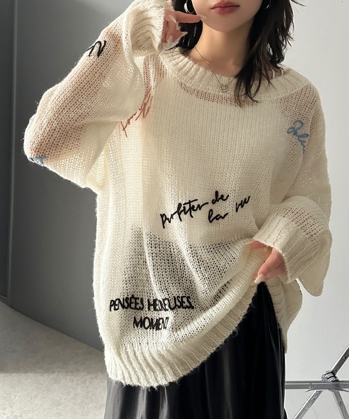 「mily bilet」 長袖ニット X-LARGE ブラック レディース_画像2