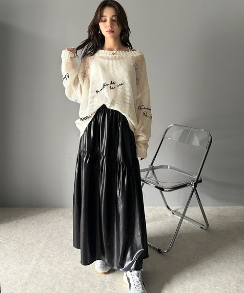 「mily bilet」 長袖ニット X-LARGE ブラック レディース_画像5