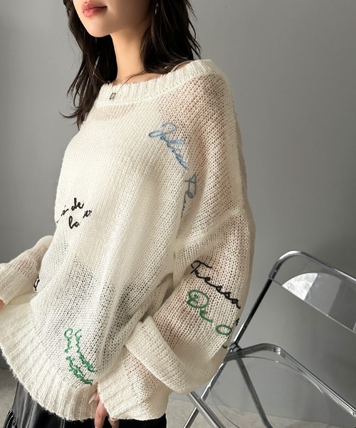 「mily bilet」 長袖ニット X-LARGE ブラック レディース_画像7