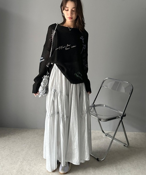 「mily bilet」 長袖ニット X-LARGE ブラック レディース_画像8