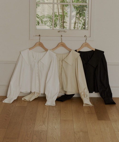 OLUN ブラウス シャツ big collar blouse/ビックカラーブラウス